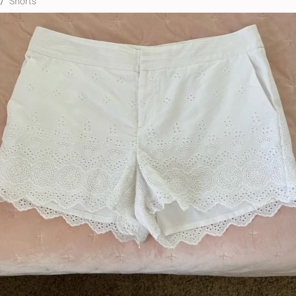 Maison Jules Eyelet Detail Shorts White Shorts 6